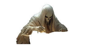 Ethereal Ghost Scribe Vinyl Car Decal Sticker – Waterproof & UV-Resistant 8"