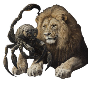 Scorpion Lion Couple Vinyl Car Decal Sticker – Waterproof & UV-Resistant 8"