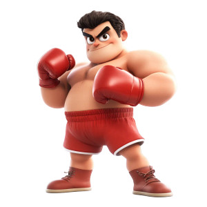 Boxing Cartoon Caricature Vinyl Car Decal Sticker – Waterproof & UV-Resistant 8"