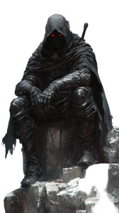 Dark Hooded Warrior Vinyl Car Decal Sticker – Waterproof & UV-Resistant 8"