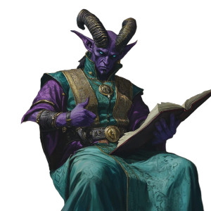 Purple Tiefling Librarian Vinyl Car Decal Sticker – Waterproof & UV-Resistant 8"