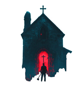 Axe Man At Church Vinyl Car Decal Sticker – Waterproof & UV-Resistant 8"