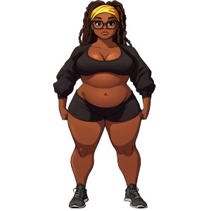 Brown Woman Working Out Vinyl Car Decal Sticker – Waterproof & UV-Resistant 8"