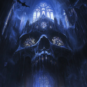 Gothic Cathedral Skull Vinyl Car Decal Sticker – Waterproof & UV-Resistant 8"