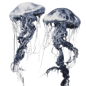 Twisting Jellyfish Surrealism Vinyl Car Decal Sticker – Waterproof & UV-Resistant 8"