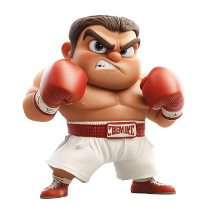 Boxer Punching Left Vinyl Car Decal Sticker – Waterproof & UV-Resistant 8"