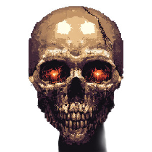 Evil Skull Pixel Vinyl Car Decal Sticker – Waterproof & UV-Resistant 8"