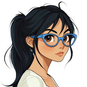 Cartoon Girl Portrait Vinyl Car Decal Sticker – Waterproof & UV-Resistant 8"