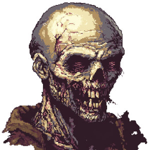 Zombie Pixel Portrait Vinyl Car Decal Sticker – Waterproof & UV-Resistant 8"