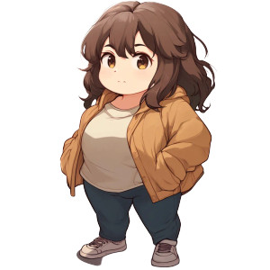 Chibi Moe Character Vinyl Car Decal Sticker – Waterproof & UV-Resistant 8"