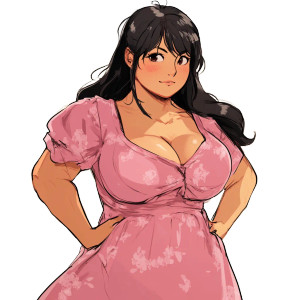 Chubby Asian Girl Vinyl Car Decal Sticker – Waterproof & UV-Resistant 8"