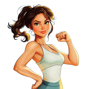 Fitness Cartoon Woman Vinyl Car Decal Sticker – Waterproof & UV-Resistant 8"
