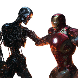 Terminator Vs Iron Man Vinyl Car Decal Sticker – Waterproof & UV-Resistant 8"