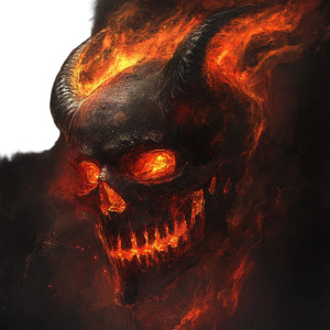 Creepy Demon Skull Vinyl Car Decal Sticker – Waterproof & UV-Resistant 8"