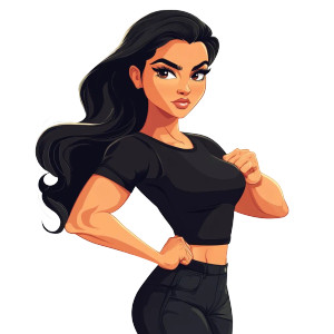 Ambitious Latina Cartoon Vinyl Car Decal Sticker – Waterproof & UV-Resistant 8"