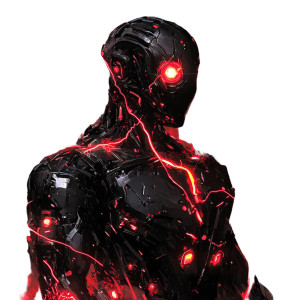 Black Lightning Robot Vinyl Car Decal Sticker – Waterproof & UV-Resistant 8"