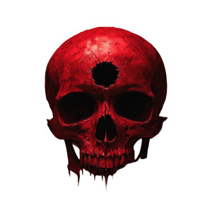 Gloomy Red Skull V2 Vinyl Car Decal Sticker – Waterproof & UV-Resistant 8"