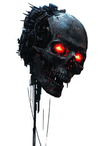 Mechanical Skull Spine Vinyl Car Decal Sticker – Waterproof & UV-Resistant 8"