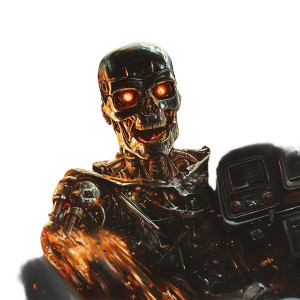 T-800 Breaks Through Vinyl Car Decal Sticker – Waterproof & UV-Resistant 8"