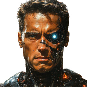 Battle-Damaged T-800 Vinyl Car Decal Sticker – Waterproof & UV-Resistant 8"