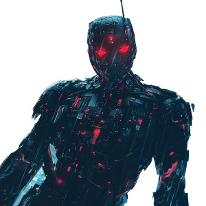 Vengeful Cyborg Computer Vinyl Car Decal Sticker – Waterproof & UV-Resistant 8"