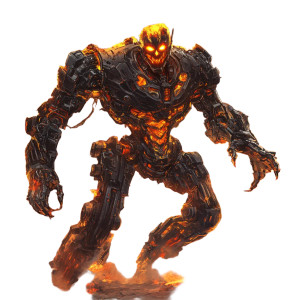 Fiery Robotic Hybrid Vinyl Car Decal Sticker – Waterproof & UV-Resistant 8"