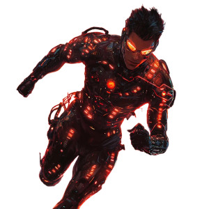 Cyber-Enhanced Warrior Vinyl Car Decal Sticker – Waterproof & UV-Resistant 8"