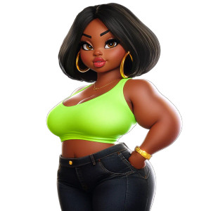 Stylish Plus-Sized Cartoon Vinyl Car Decal Sticker – Waterproof & UV-Resistant 8"