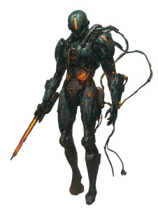 Biomechanical Warrior Vinyl Car Decal Sticker – Waterproof & UV-Resistant 