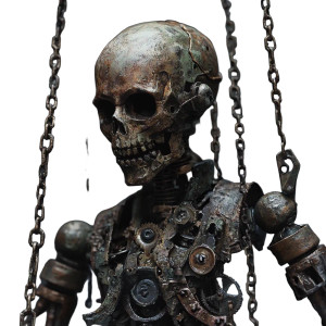 Bronze Clockwork Zombie Vinyl Car Decal Sticker – Waterproof & UV-Resistant 8"