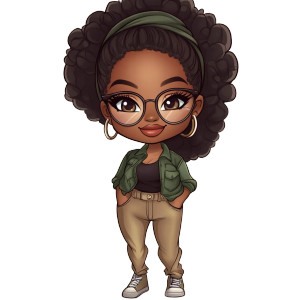 Chibi African American Woman Vinyl Car Decal Sticker – Waterproof & UV-Resistant 8" Chibi African American Woman Vinyl Car Decal Sticker – Waterproof & UV-Resistant 8"