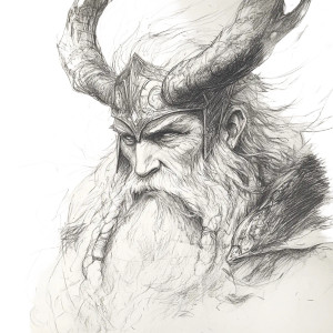 Odin Sketch Vinyl Car Decal Sticker – Waterproof & UV-Resistant 8"