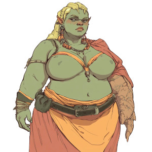 Fat Orc Woman Vinyl Car Decal Sticker – Waterproof & UV-Resistant 8"