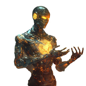 Robotic Illusionist Magician Vinyl Car Decal Sticker – Waterproof & UV-Resistant 8"