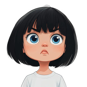 Cartoon Girl Biting Lip Vinyl Car Decal Sticker – Waterproof & UV-Resistant 8"