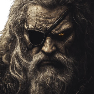 Angry Odin Portrait Vinyl Car Decal Sticker – Waterproof & UV-Resistant 8"