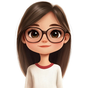 Cartoon Girl Glasses V4 Vinyl Car Decal Sticker – Waterproof & UV-Resistant 8"