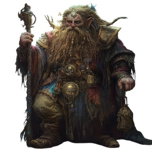 Dwarf Sorcerer Painting Vinyl Car Decal Sticker – Waterproof & UV-Resistant 8"