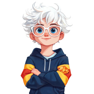 Charming Albino Boy Vinyl Car Decal Sticker – Waterproof & UV-Resistant 8"