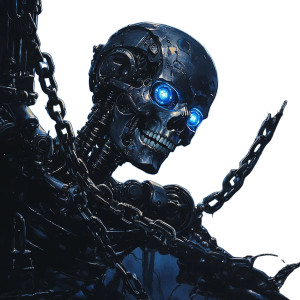 Chained Cyborg Vinyl Car Decal Sticker – Waterproof & UV-Resistant 8"