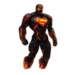 Flame Robot Superman Vinyl Car Decal Sticker – Waterproof & UV-Resistant 8"