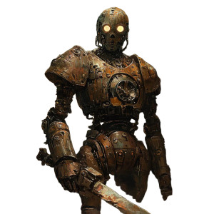 Steampunk Automaton Warrior Vinyl Car Decal Sticker – Waterproof & UV-Resistant 8" Steampunk Automaton Warrior Vinyl Car Decal Sticker – Waterproof & UV-Resistant 8"