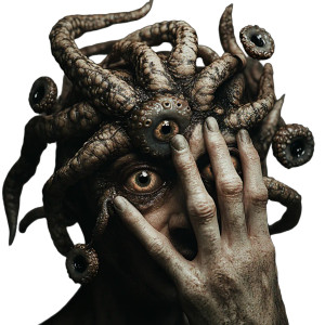 Eyes Tentacle Creature Vinyl Car Decal Sticker – Waterproof & UV-Resistant 8"