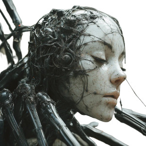 Biomechanical Spider Woman Vinyl Car Decal Sticker – Waterproof & UV-Resistant 8"