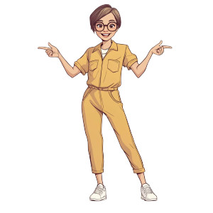 Pointing Jumpsuit Woman Vinyl Car Decal Sticker – Waterproof & UV-Resistant 8"