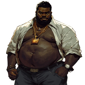 Chubby Afro-American Male Vinyl Car Decal Sticker – Waterproof & UV-Resistant 8"