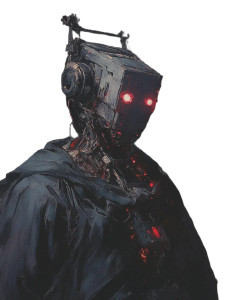 Cyberpunk Caravaggio Robot Vinyl Car Decal Sticker – Waterproof & UV-Resistant 8"