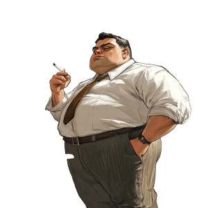 Fantasy Office Man Vinyl Car Decal Sticker – Waterproof & UV-Resistant 8"