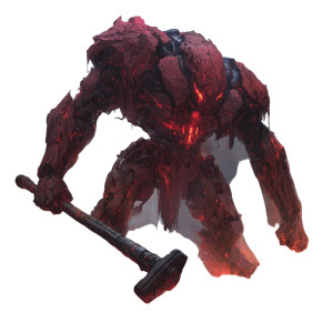 Red Lava Golem Vinyl Car Decal Sticker – Waterproof & UV-Resistant 8"