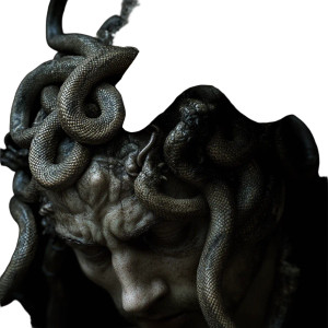 Perseus Grabbing Medusa Vinyl Car Decal Sticker – Waterproof & UV-Resistant 8"